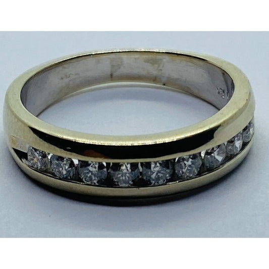 14K White Gold Diamond Channel Set Band 7.25 .45TCW