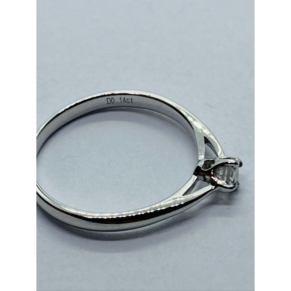 18K White Gold Engagement Ring .14ct Size 5.5