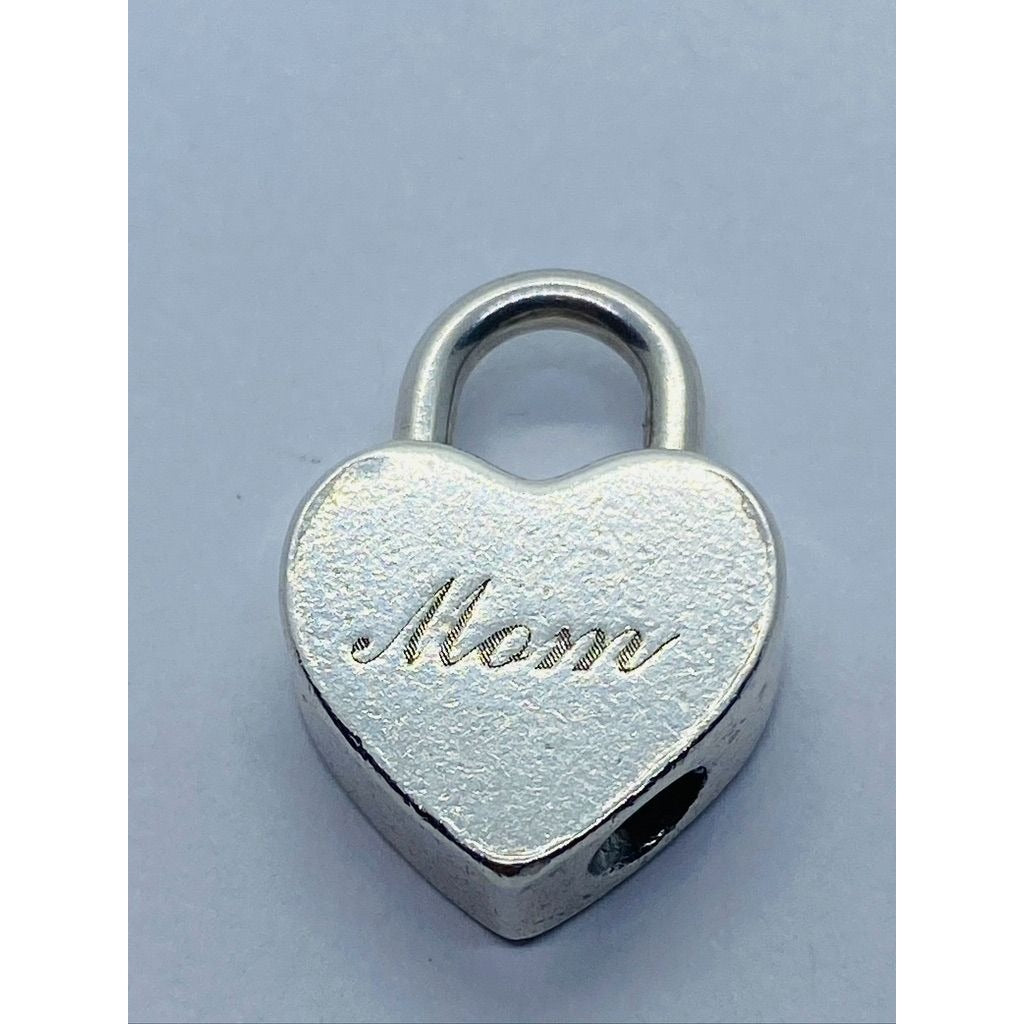 Tiffany & Co Sterling Silver 925 Mom Heart Padlock Charm Pendant