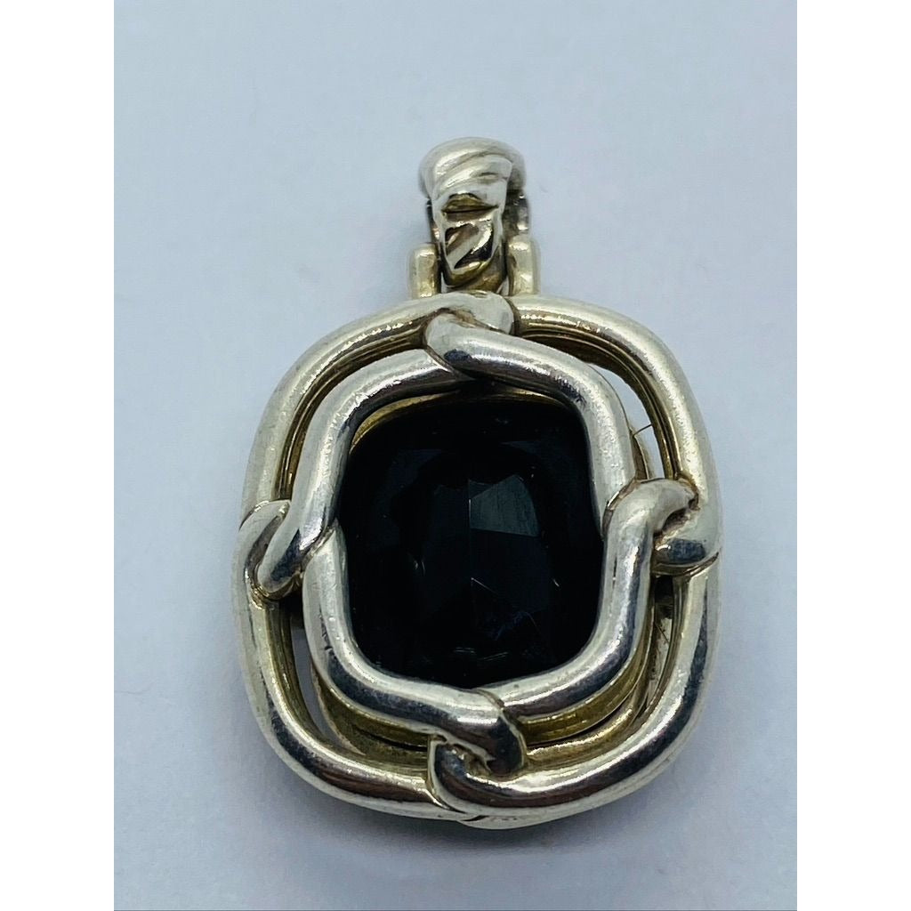 David Yurman Labyrinth Enhancer Pendant Black Onyx with Diamonds READ