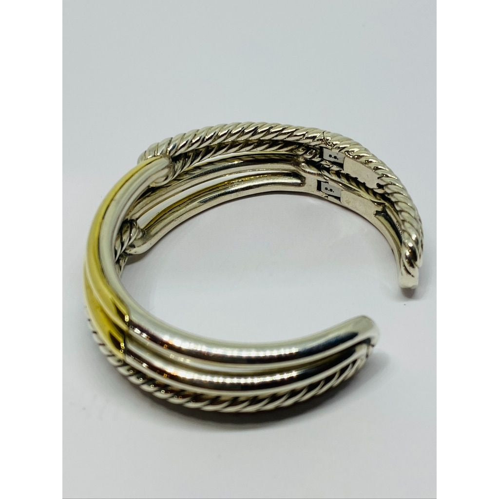 David Yurman Two Tone 18k Gold & Sterling Silver Double Loop Labyrinth bracelet