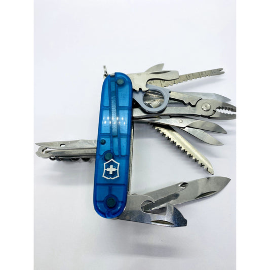 TIFFANY & CO STERLING SILVER 18K  & BLUE Victorinox Swiss Army Swiss Champ Knife