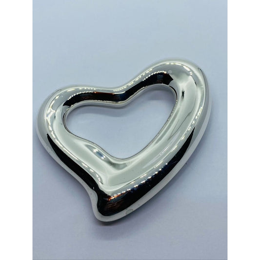 Tiffany & Co Peretti Italy 1975 Sterling Silver Open Heart Belt Buckle Large