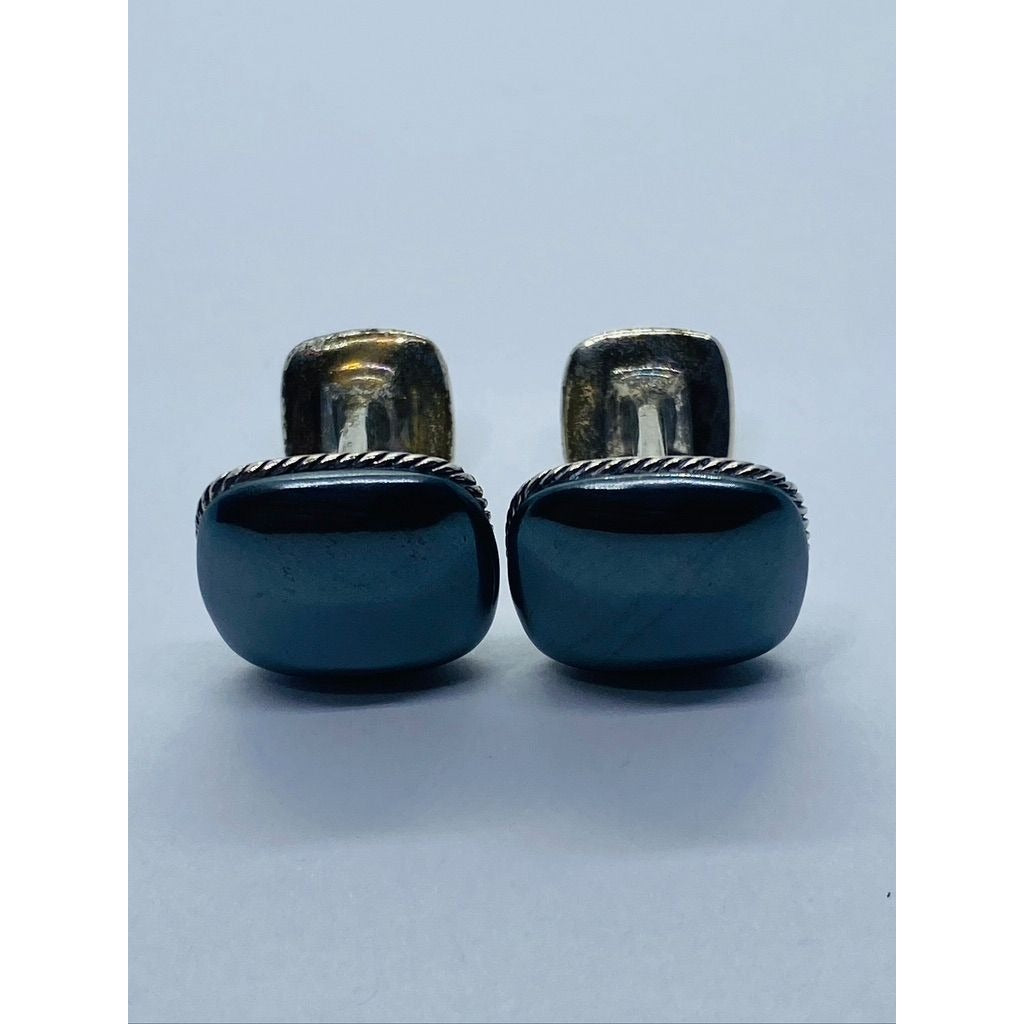 David Yurman Streamline Cuff Links Hematite Sterling Silver