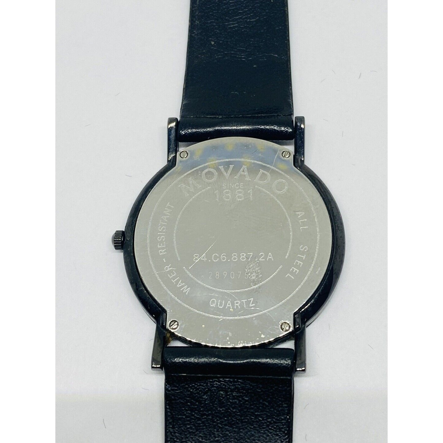Movado Museum Ultra Slim Largest Face 33mm Unisex Keeps Time Box Papers READ!