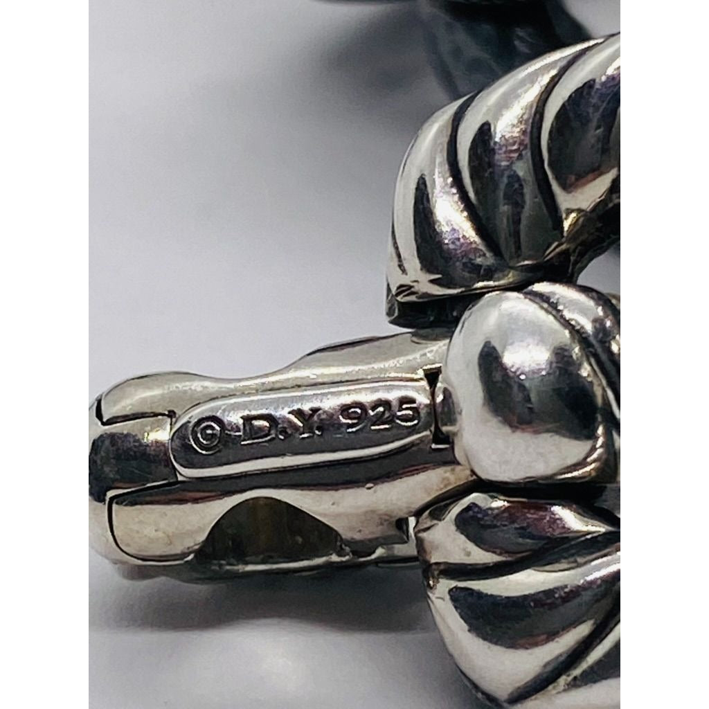 David Yurman Midnight Melange Diamond Link Bracelet in Sterling Silver 30mm Wide