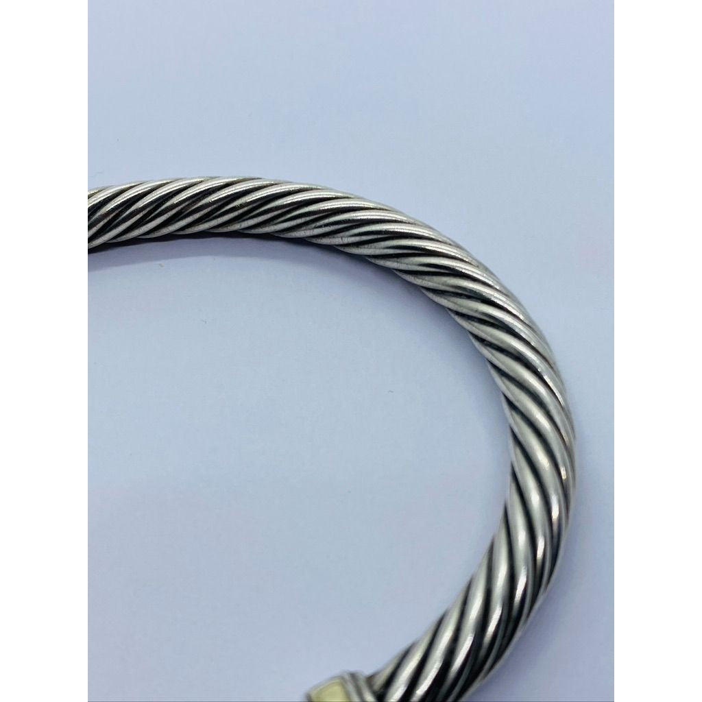 David Yurman 14K 925 Dome End Cable Bracelet 8.25" Rare Size