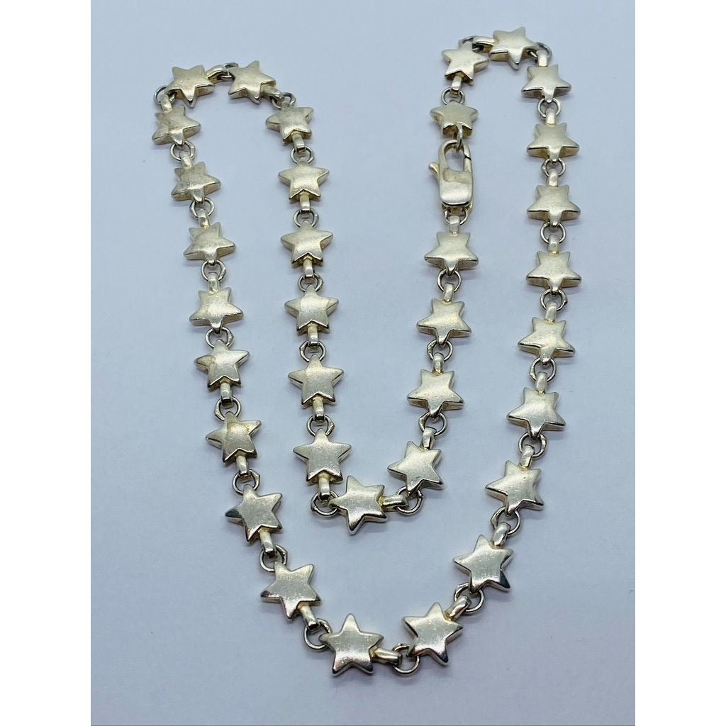 Tiffany & Co. Sterling Silver Chain of Stars Link Necklace 16" Long