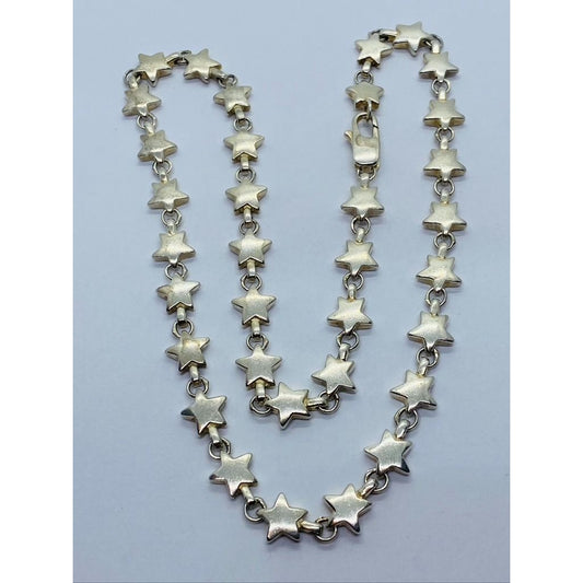 Tiffany & Co. Sterling Silver Chain of Stars Link Necklace 16" Long