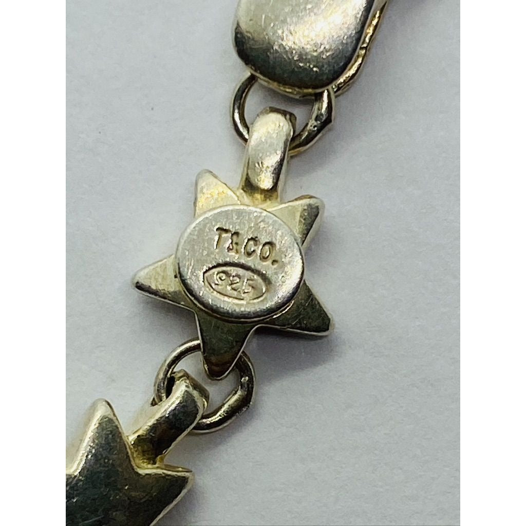 Tiffany & Co. Sterling Silver Chain of Stars Link Necklace 16" Long