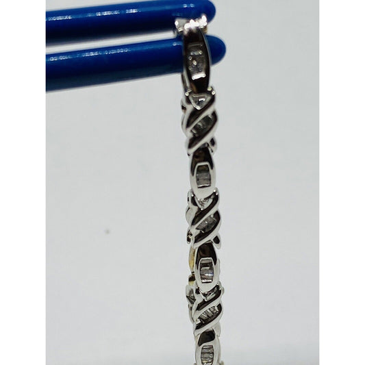 Solid 10K Gold Tennis Baguette Bracelet .72 TCW 8.7 Grams 4MM Wide READ