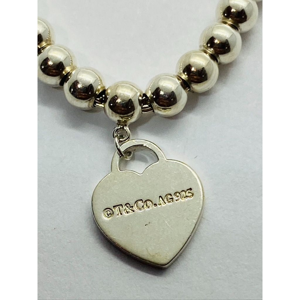 Tiffany & Co Bead "Please Return To Tiffany" 4mm heart bracelet