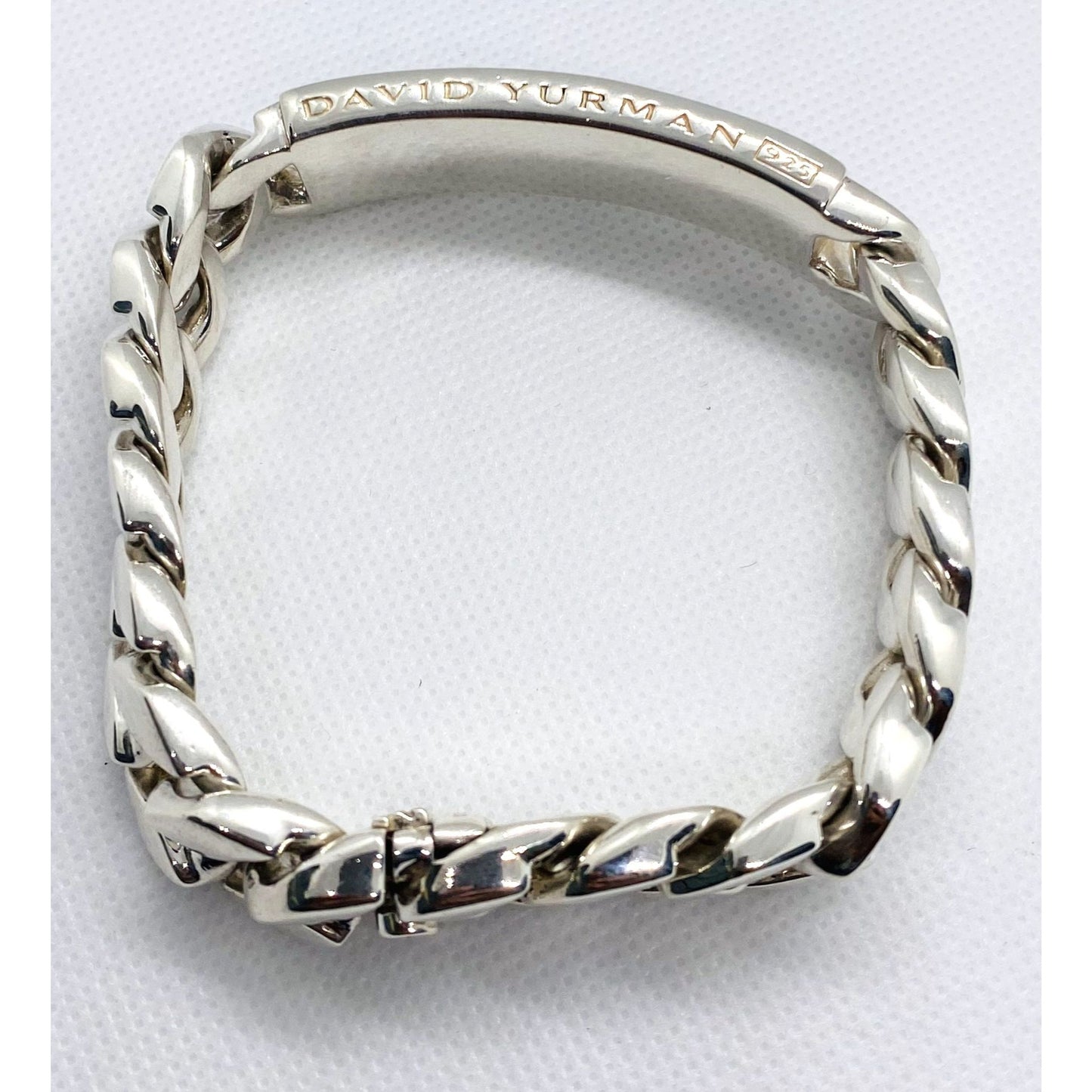 David Yurman Cuban Link Curb Pietersite ID Plate Bracelet 8"  HEAVY