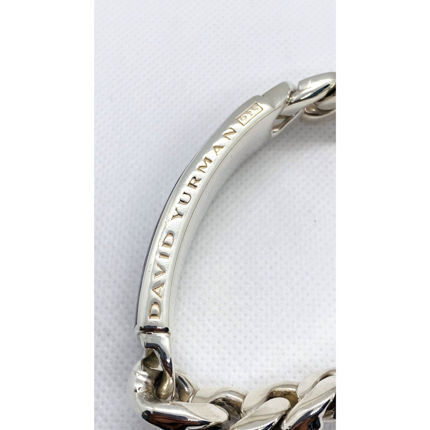 David Yurman Cuban Link Curb Pietersite ID Plate Bracelet 8"  HEAVY