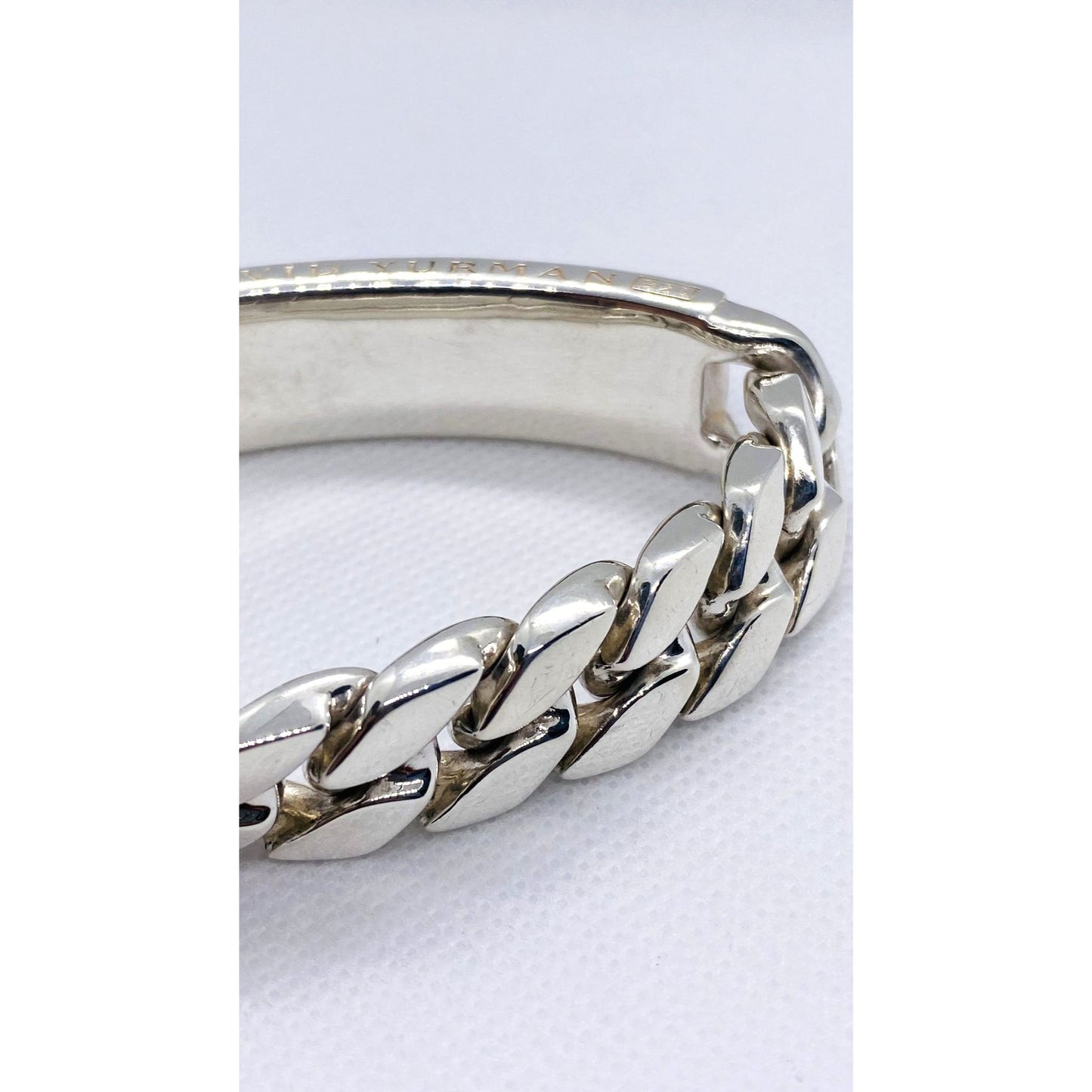 David Yurman Cuban Link Curb Pietersite ID Plate Bracelet 8"  HEAVY