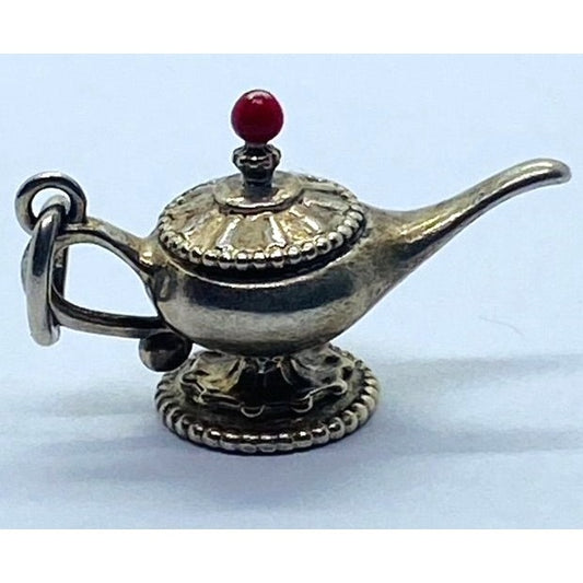 Tiffany & Co Silver Paloma Picasso Red Top Magic Lamp Genie Charm Pendant Rare