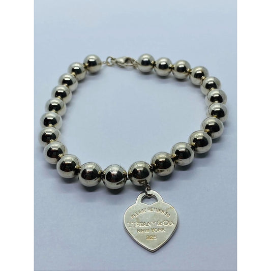 Tiffany & Co Bead 8mm Return To Tiffany Heart Bracelet 8.25"