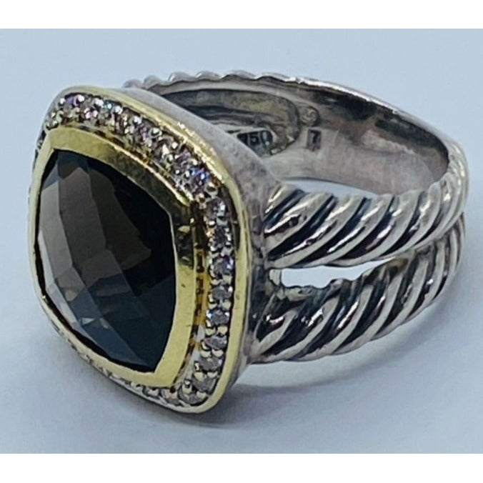 David Yurman Smokey Topaz Sterling 925 18K 750 Albion