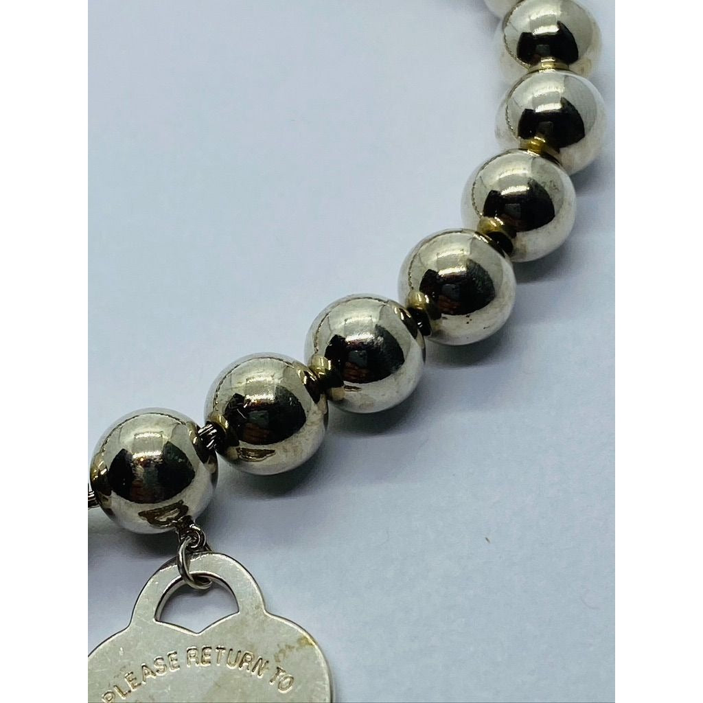 Tiffany & Co Bead 8mm Return To Tiffany Heart Bracelet 8.25"