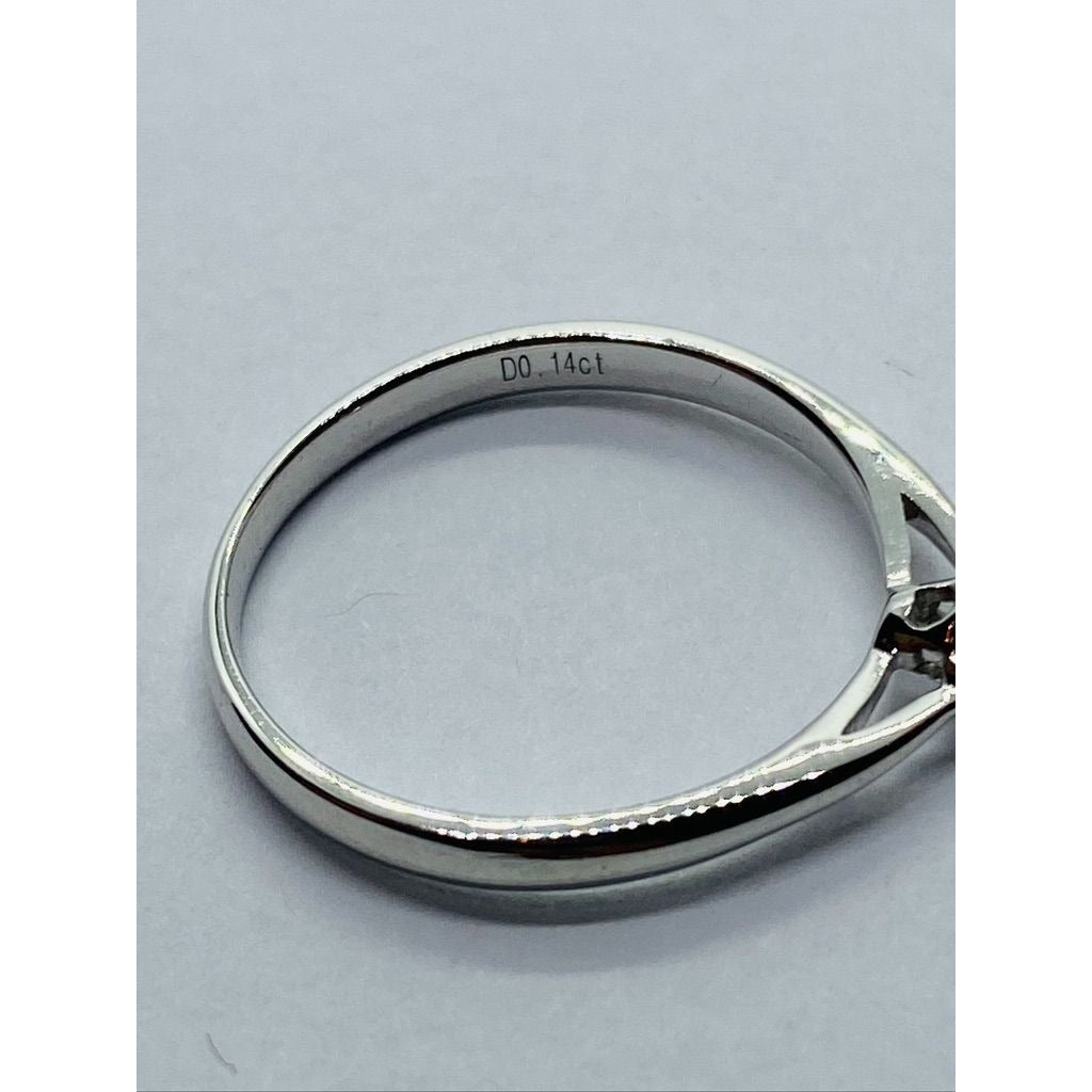 18K White Gold Engagement Ring .14ct Size 5.5