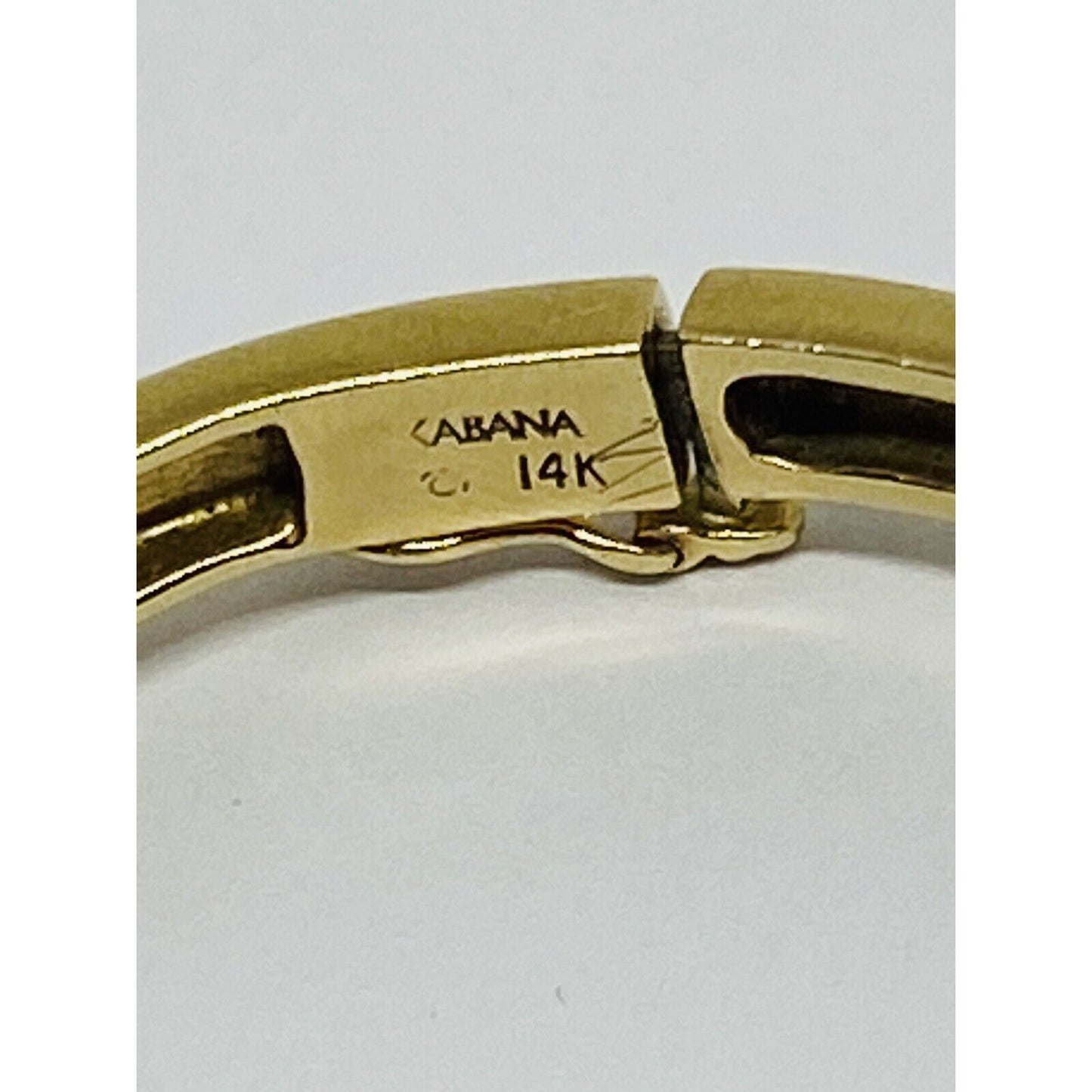 Kabana heavy 14K YG 0.82CT diamond tanzanite & opal bangle bracelet 20.2 Grams