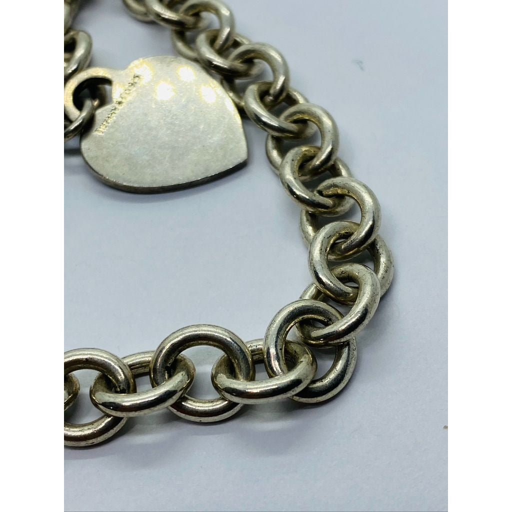 Tiffany & Co Sterling Silver Toggle Heart Tag Blank Heart Necklace 16"