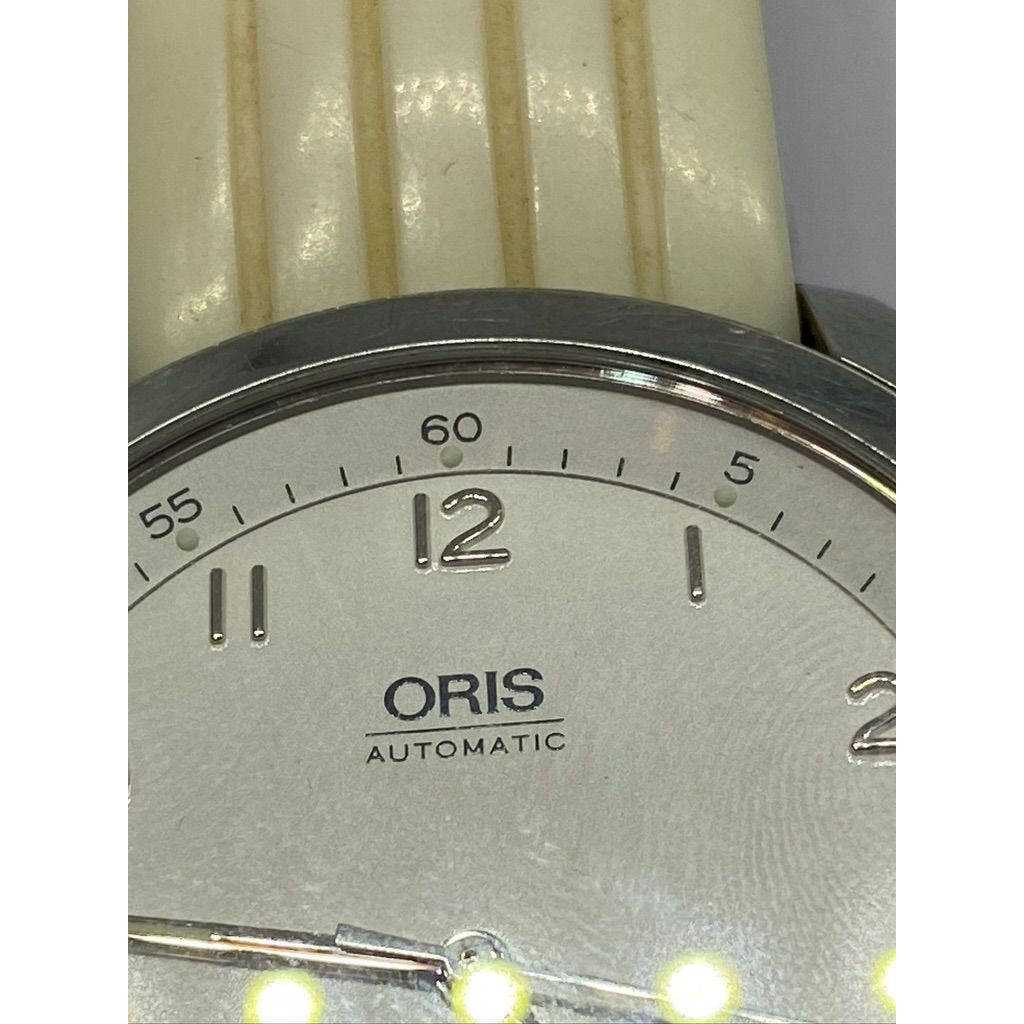 Authentic ORIS Classic XXL 7512 White Dial Auto 44mm Stainless Steel Watch READ