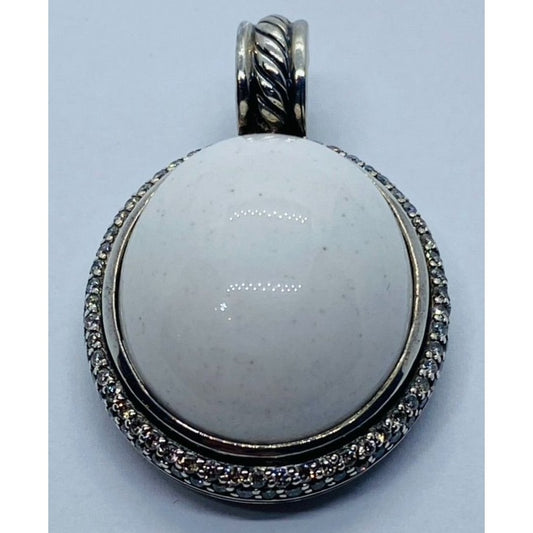 David Yurman White Agate Diamond Enhancer 39mm