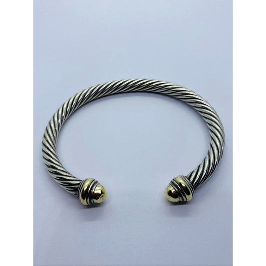 David Yurman 14K 925 Dome End Cable Bracelet 8.25" Rare Size