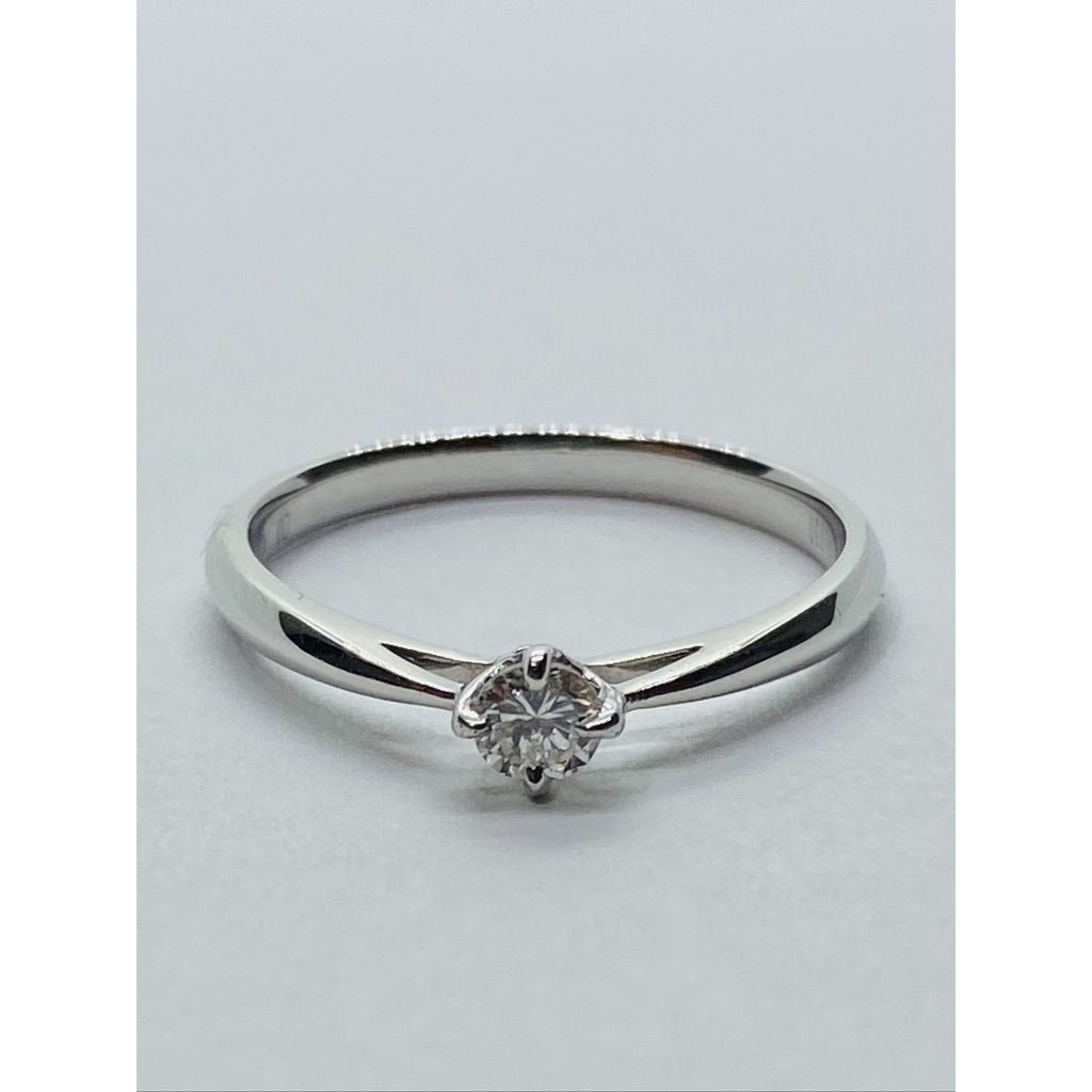 18K White Gold Engagement Ring .14ct Size 5.5