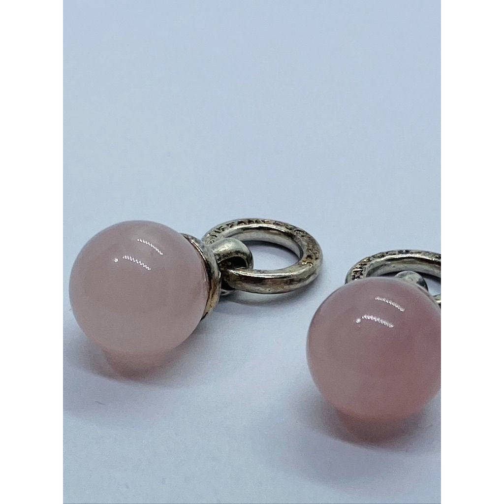 Tiffany & Co. Sterling Silver Rose Quartz Fascination Clip-On Earrings