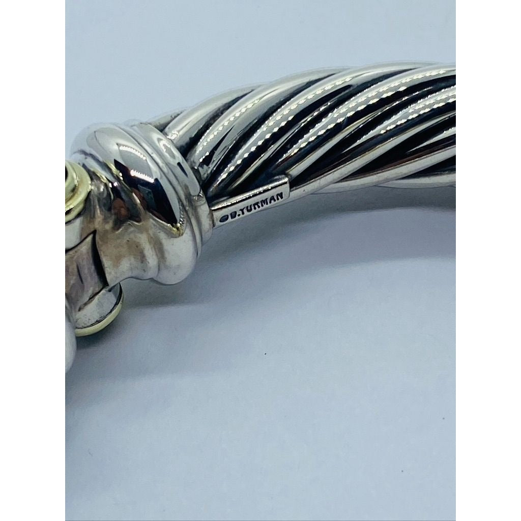 David Yurman Vintage 14k 925 Gold Buckle Bangle Renaissance Bracelet Size M 6.5"