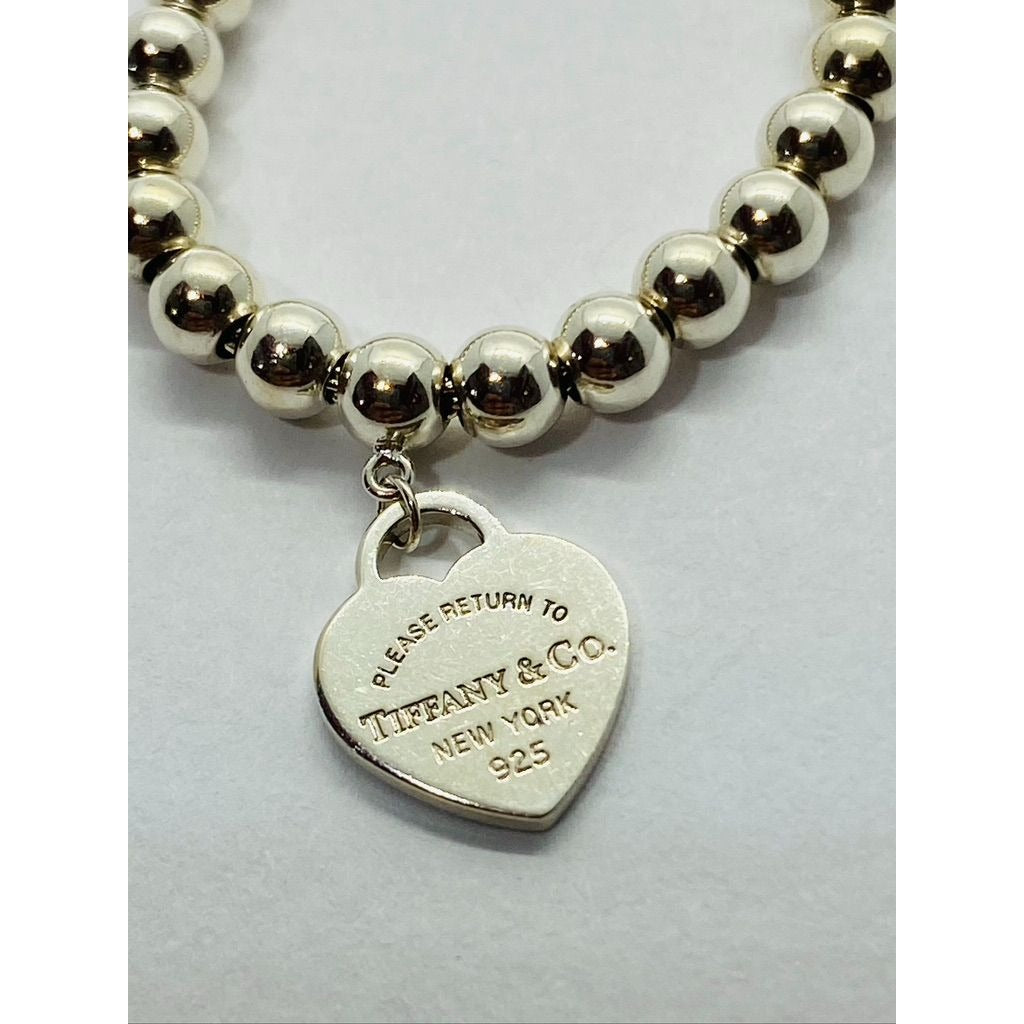 Tiffany & Co Bead "Please Return To Tiffany" 4mm heart bracelet