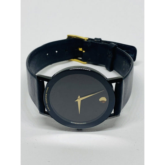 Movado Museum Ultra Slim Largest Face 33mm Unisex Keeps Time Box Papers READ!