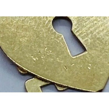 Solid 14K Yellow Gold Heart With Key 18 x 13mm  Pendant