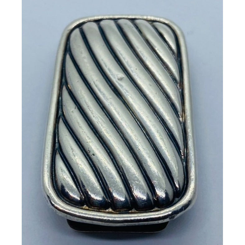 David Yurman Money Clip Stainless Steel - Wavy Banded Large Cable Design