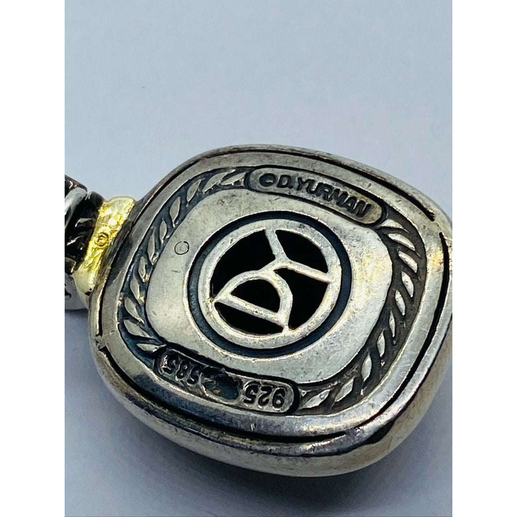 David Yurman 925 Silver 585 Gold Black Onyx Iconic Albion Enhancer Pendant