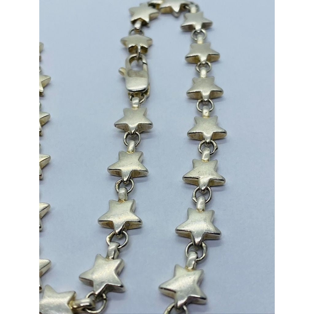 Tiffany & Co. Sterling Silver Chain of Stars Link Necklace 16" Long