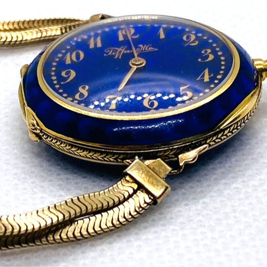 Tiffany & Co 18K Blue Enamel Pocket Wrist Watch Chipped Enamel Watch