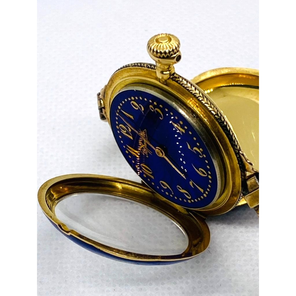 Tiffany & Co 18K Blue Enamel Pocket Wrist Watch Chipped Enamel Watch