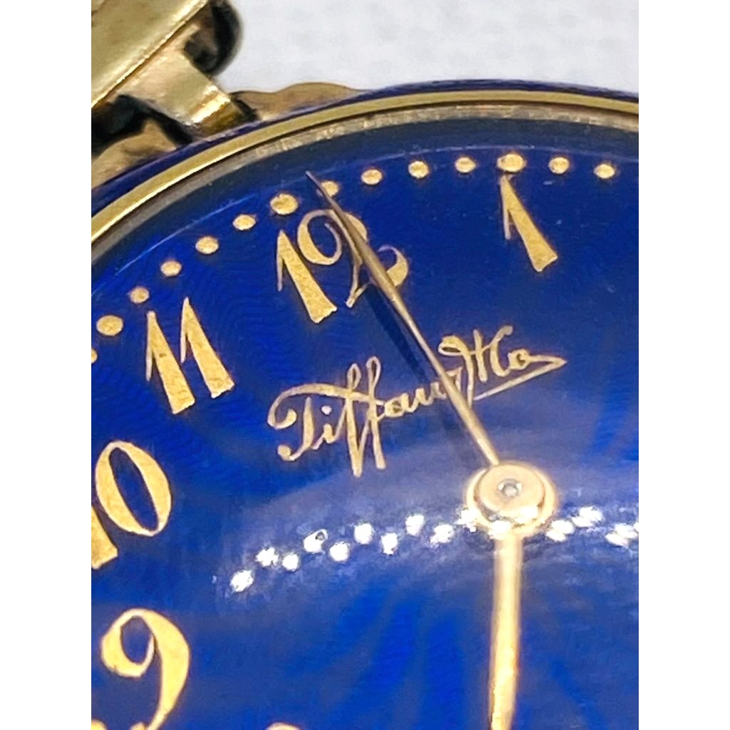 Tiffany & Co 18K Blue Enamel Pocket Wrist Watch Chipped Enamel Watch