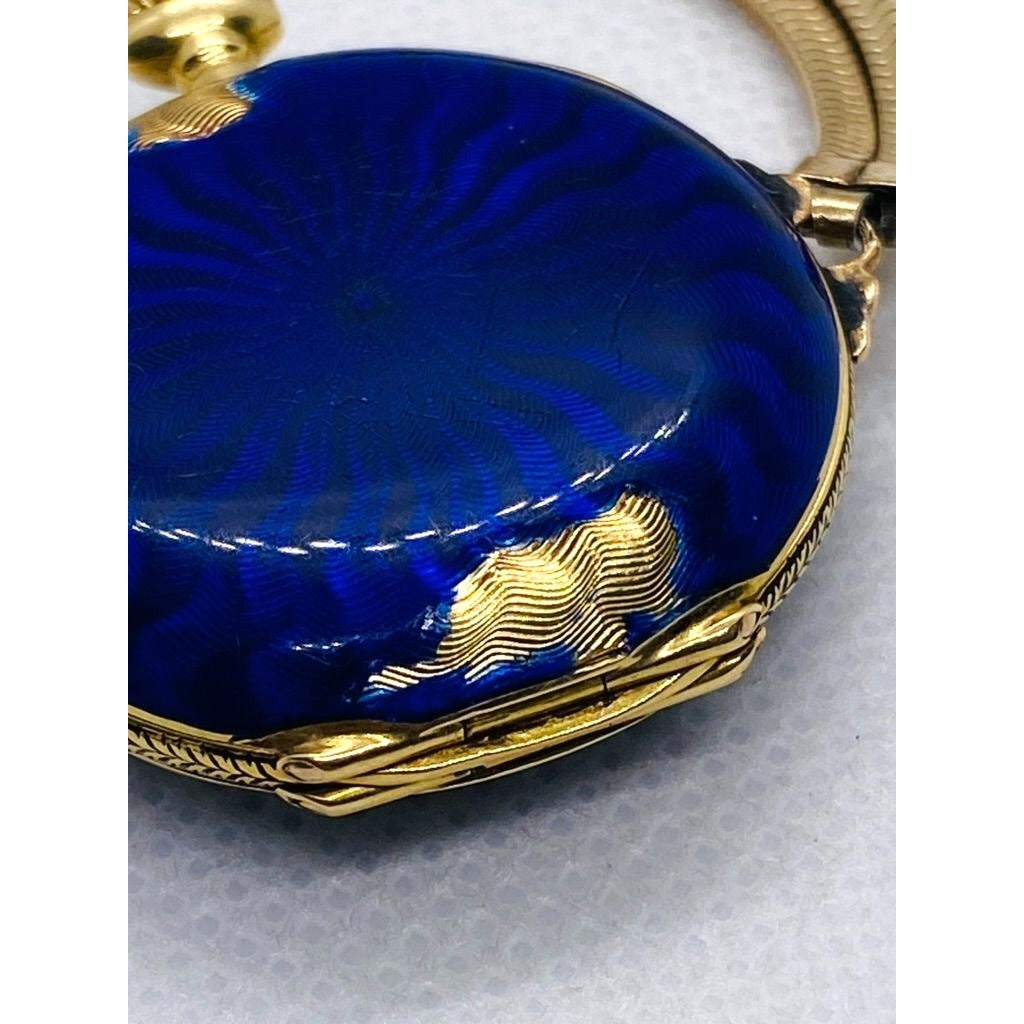 Tiffany & Co 18K Blue Enamel Pocket Wrist Watch Chipped Enamel Watch