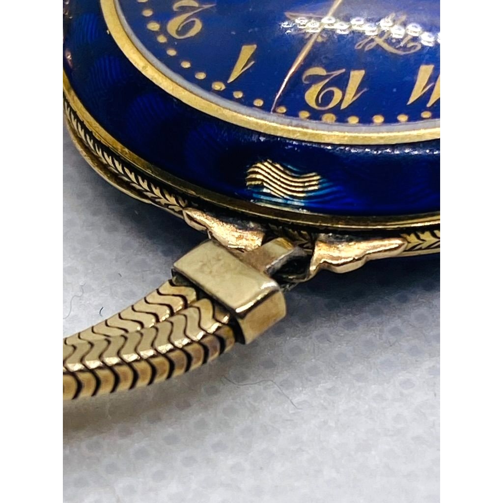 Tiffany & Co 18K Blue Enamel Pocket Wrist Watch Chipped Enamel Watch