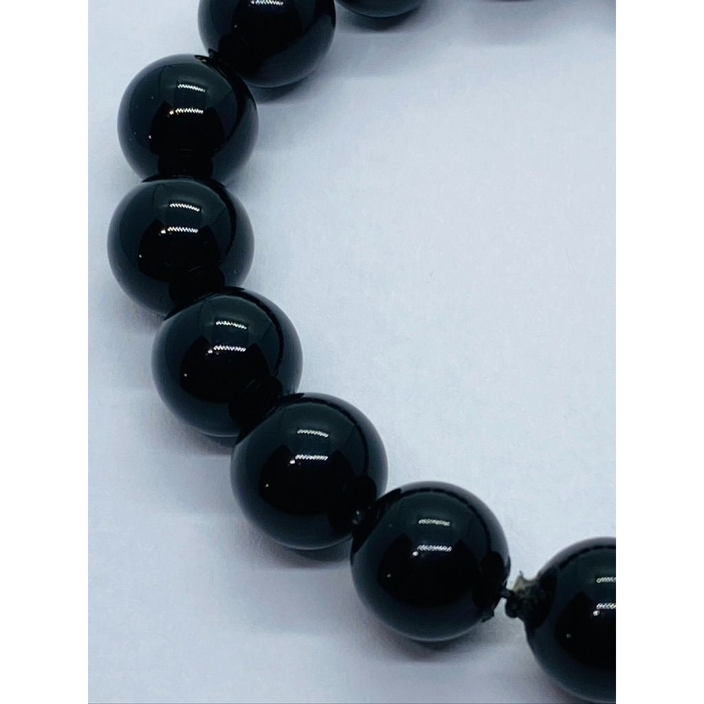 Tiffany & Co Bracelet Black Onyx Beads 925 Polished Sterling Silver Toggle Clasp