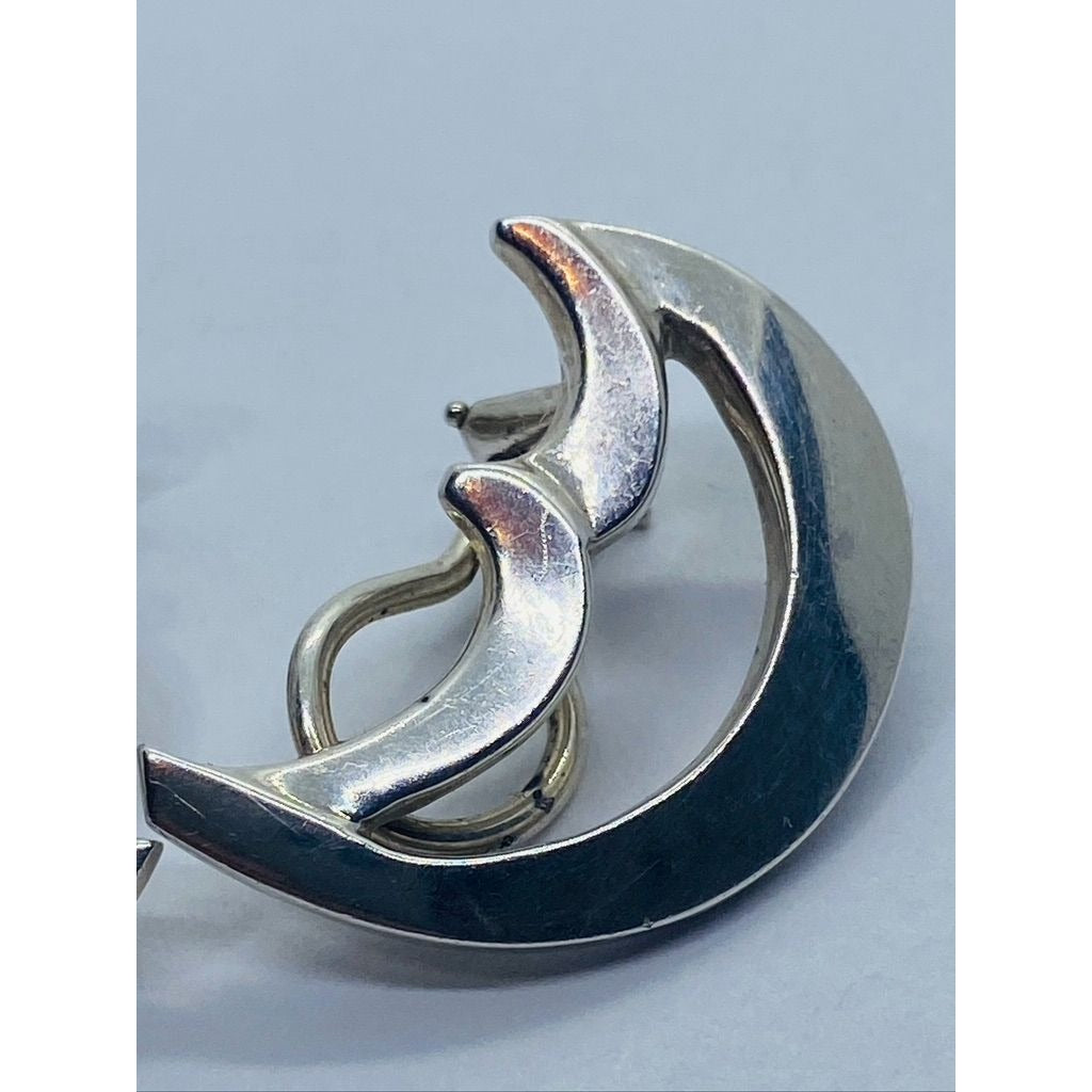 Tiffany & Co Paloma Picasso Half Moon Clip On Earrings Sterling Silver 925