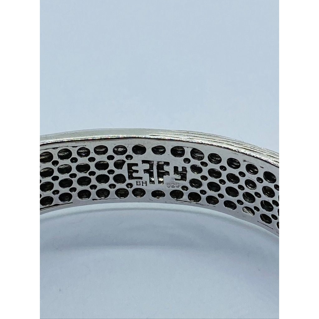 EFFY BH Balissima Diamond Sterling Silver Hinged Bangle asymmetric Bracelet