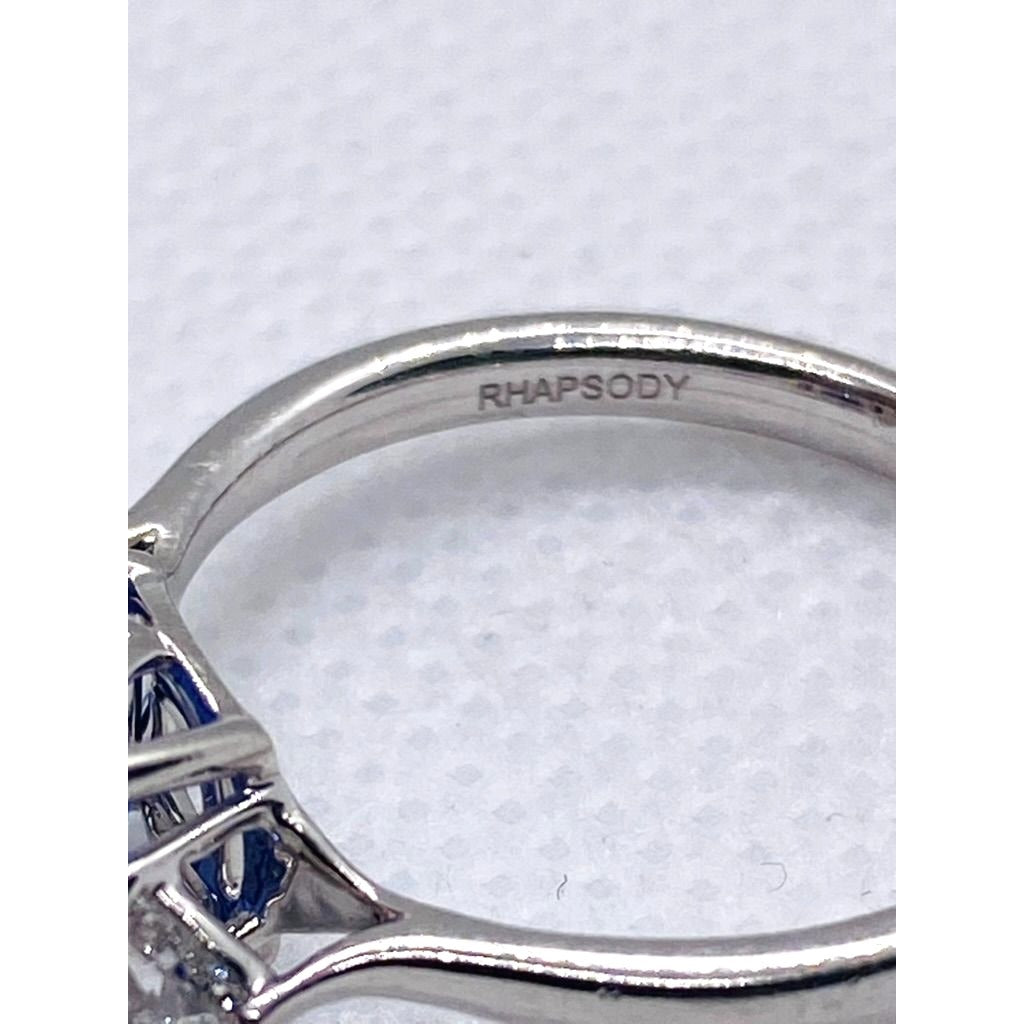 Rhapsody Platinum 950 Tanzanite and Trillian Diamond Ring Size 8