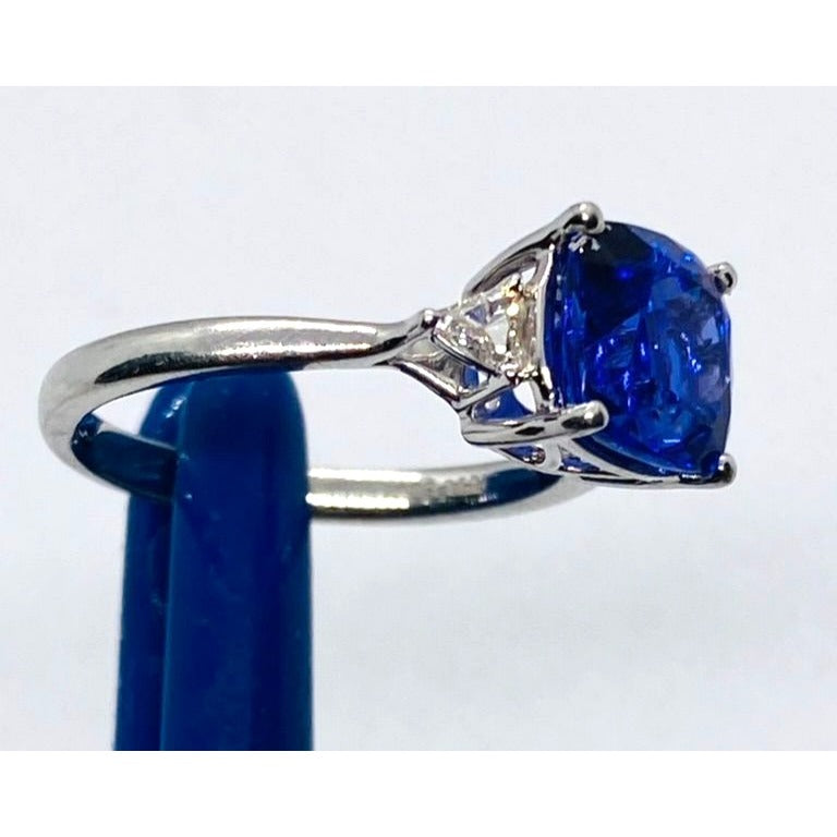 Rhapsody Platinum 950 Tanzanite and Trillian Diamond Ring Size 8