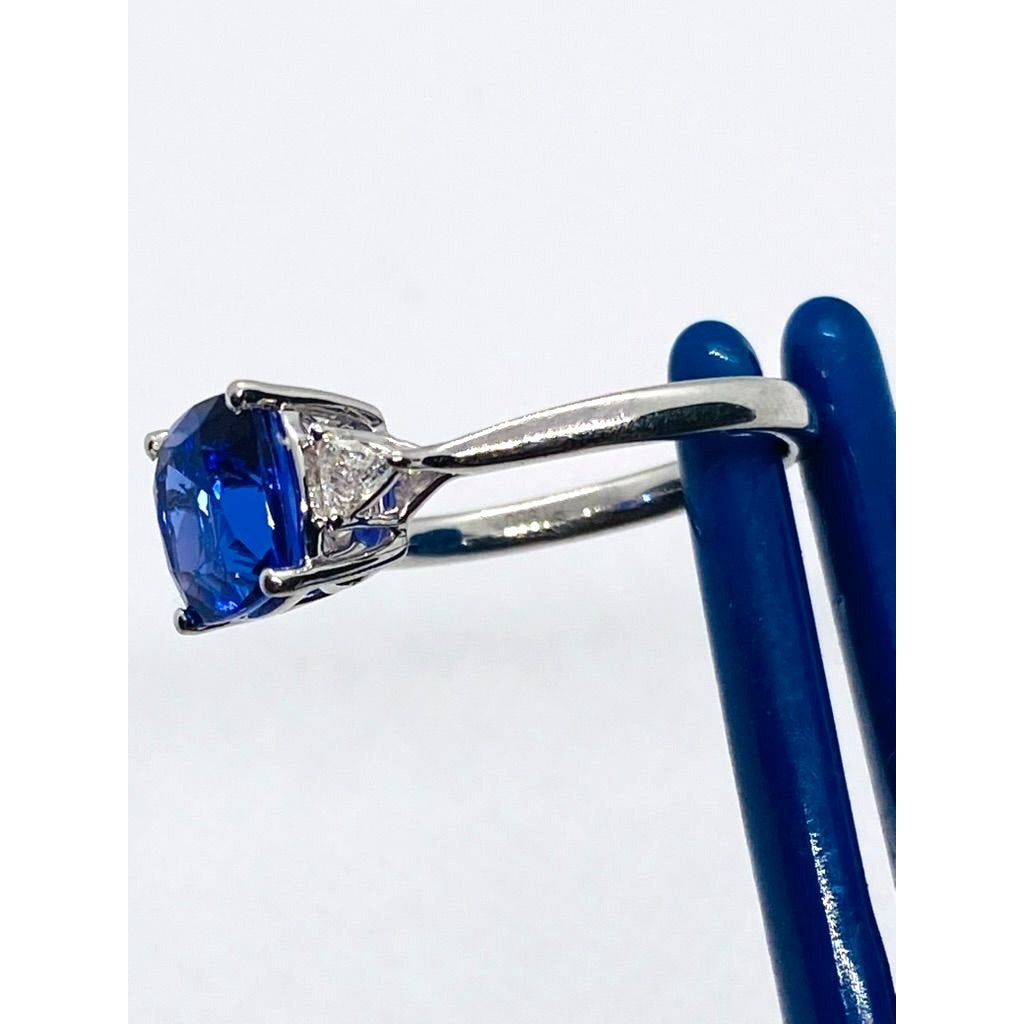 Rhapsody Platinum 950 Tanzanite and Trillian Diamond Ring Size 8