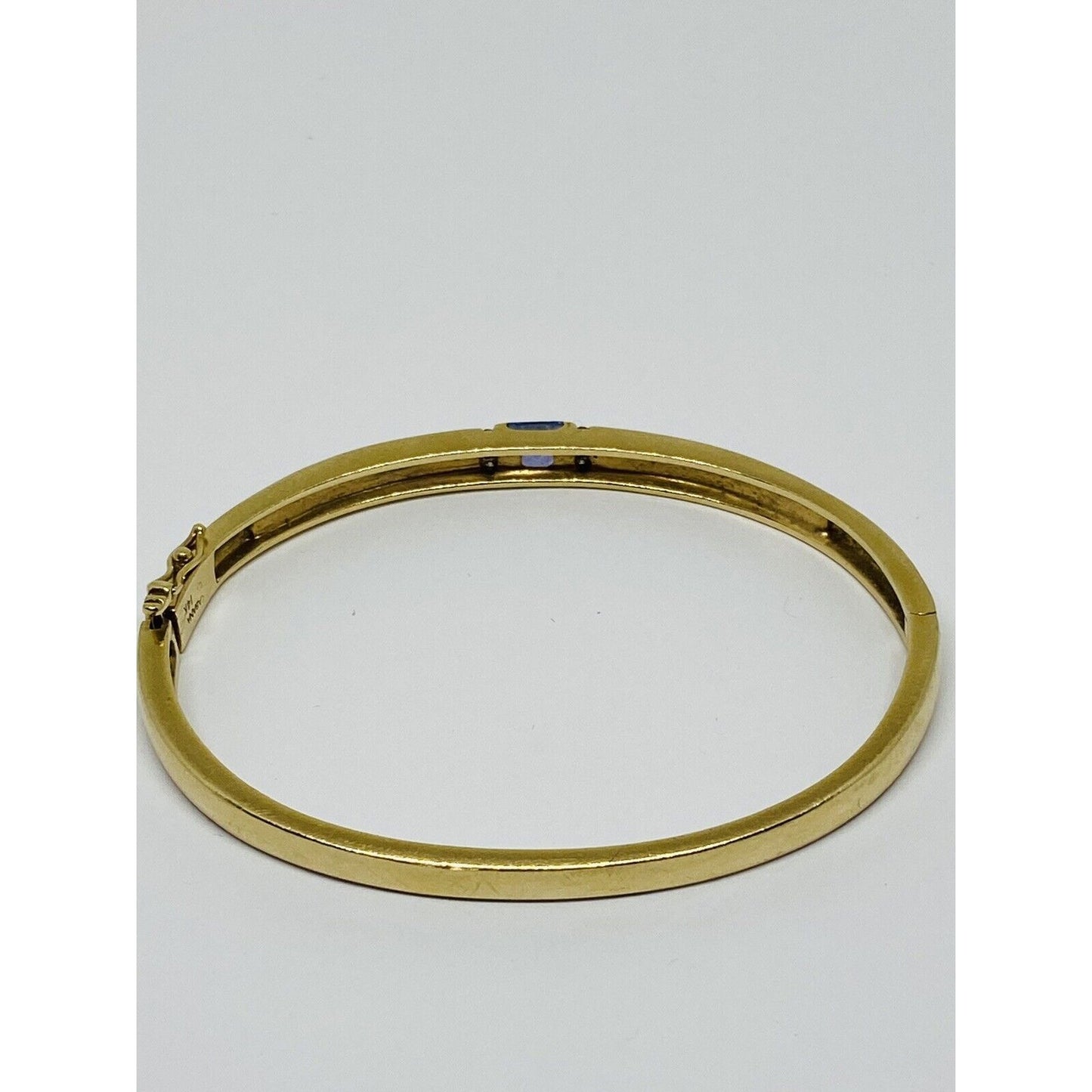 Kabana heavy 14K YG 0.82CT diamond tanzanite & opal bangle bracelet 20.2 Grams